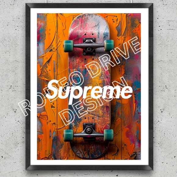 SUPREME WALL ART 11X17 FRAMED PRINT SUPREME POSTER BY THE ARTIST DENARDAI - Picture 1 of 2